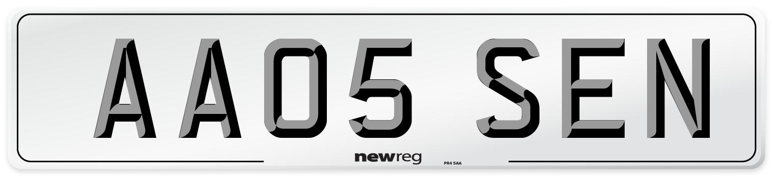 AA05 SEN Number Plate from New Reg